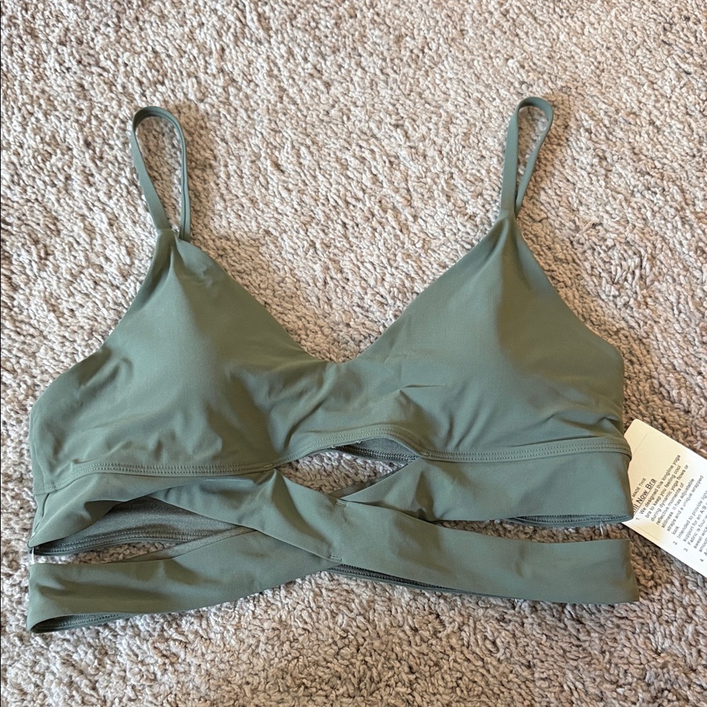 lululemon athletica Olive Green Cutout Sports Bra